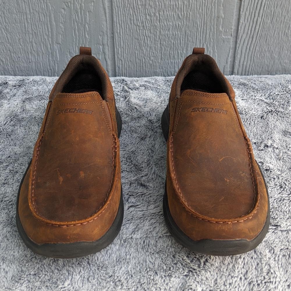 Skechers Extra Wide Fit Expended Seveno Slip-On Leather Loafers Men's Size 9 - Picture 2 of 9